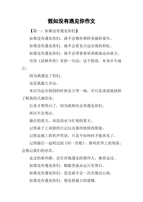 假如没有遇见你作文