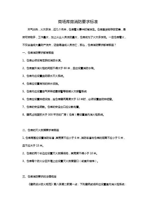 商场库房消防要求标准