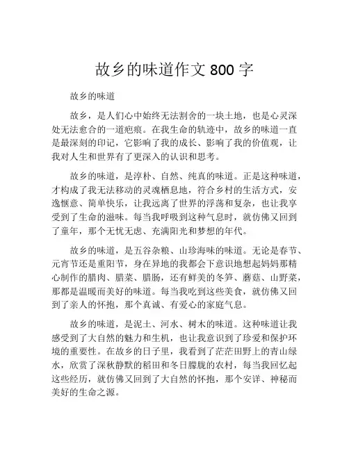 故乡的味道作文800字