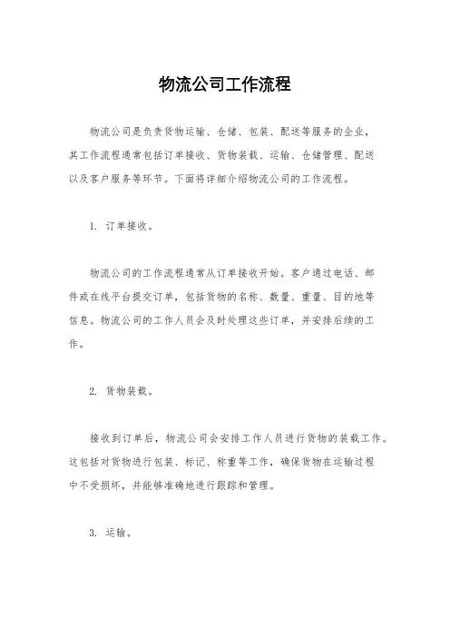 物流公司工作流程