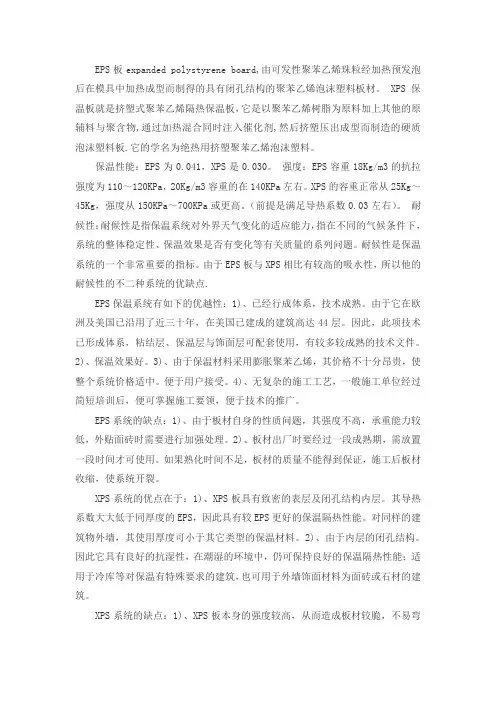 EPS和XPS板的区别及优缺点