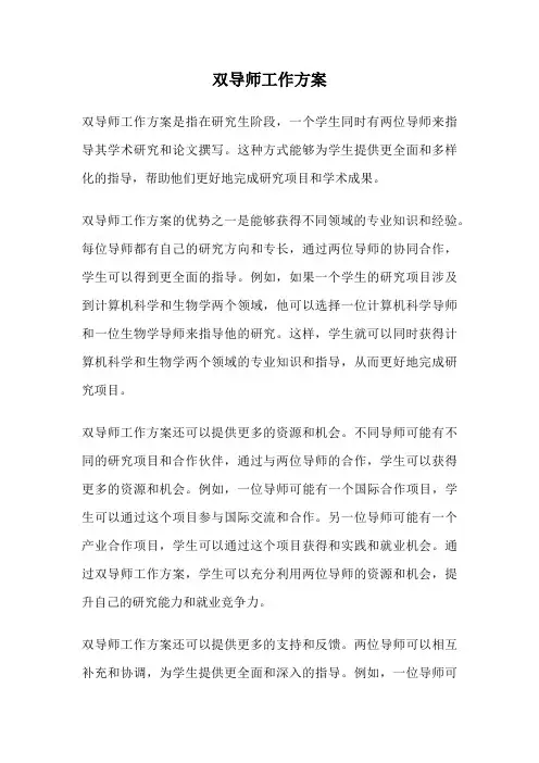 双导师工作方案