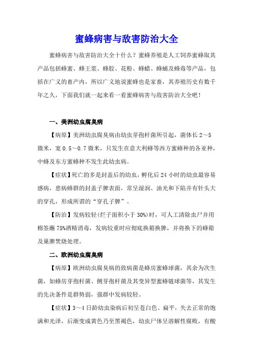 蜜蜂病害与敌害防治大全