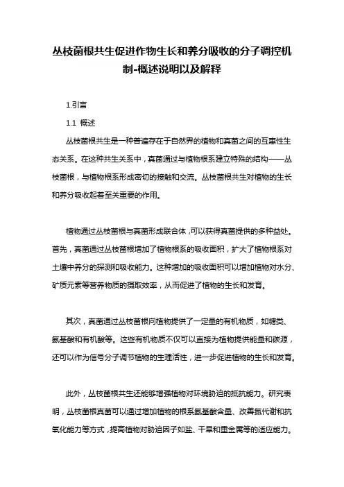 丛枝菌根共生促进作物生长和养分吸收的分子调控机制-概述说明以及解释