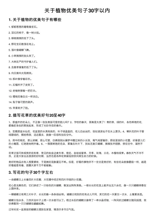 关于植物优美句子30字以内