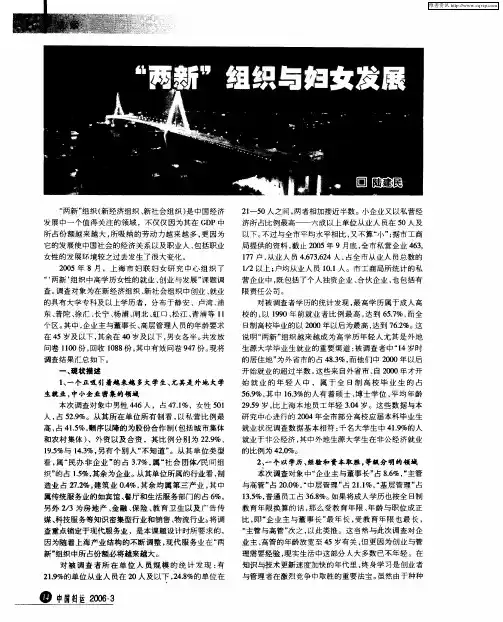 “两新'组织与妇女发展