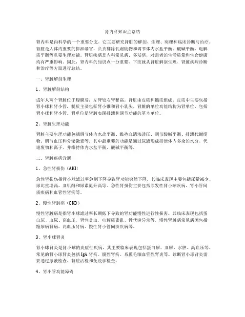 肾内科知识点总结