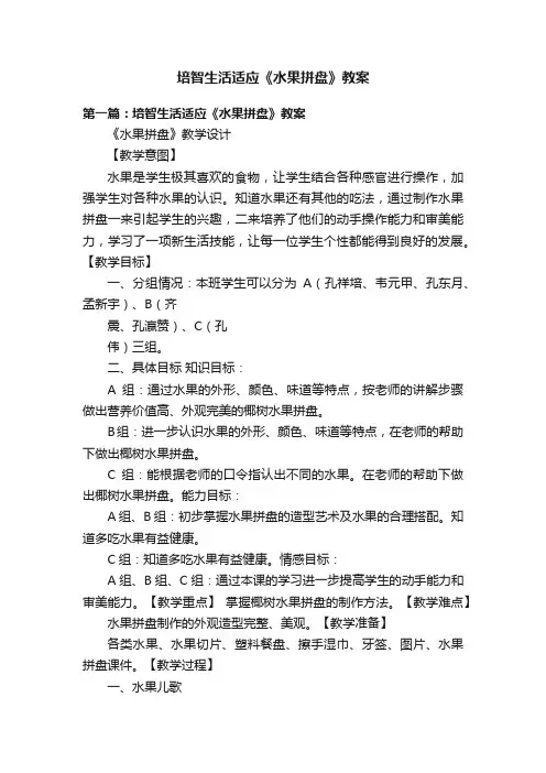 培智生活适应《水果拼盘》教案
