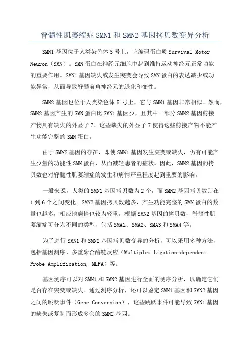 脊髓性肌萎缩症SMN1和SMN2基因拷贝数变异分析