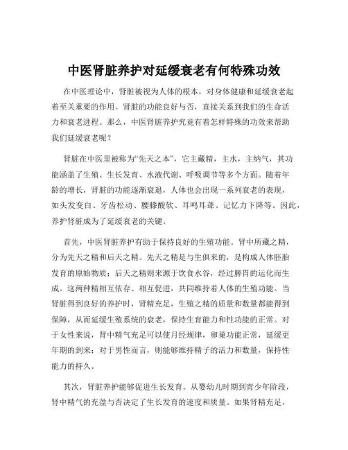 中医肾脏养护对延缓衰老有何特殊功效