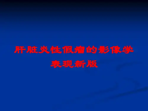 肝脏炎性假瘤的影像学表现新版培训课件