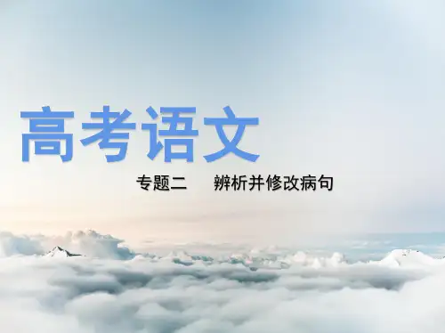 新课标版高考语文专项复习课件 第一部分 语言文字运用--专题二 辨析并修改病句.pptx