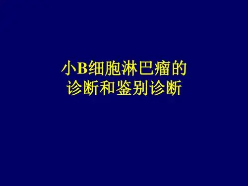 小B细胞淋巴瘤的诊断及鉴别诊断