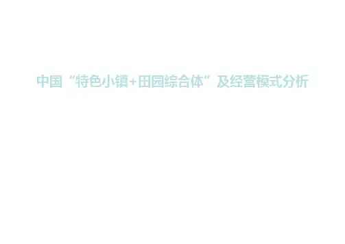 中国“特色小镇+田园综合体”及其经营模式分析()[优质ppt]