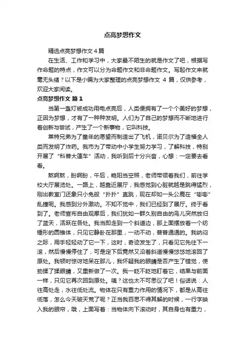精选点亮梦想作文4篇