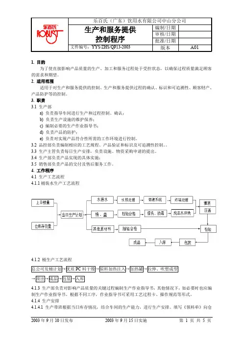 最新最全生产和服务提供控制程序QP13