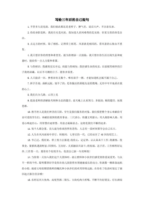 写给三年后的自己短句