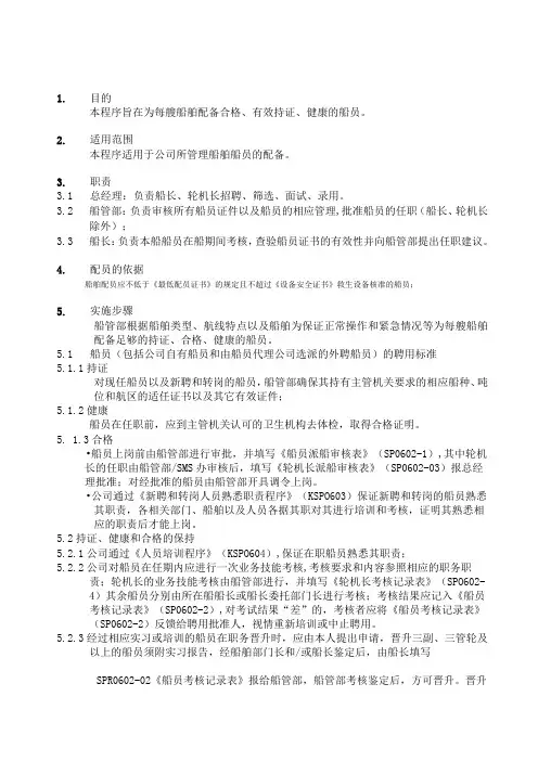 船舶配员管理程序