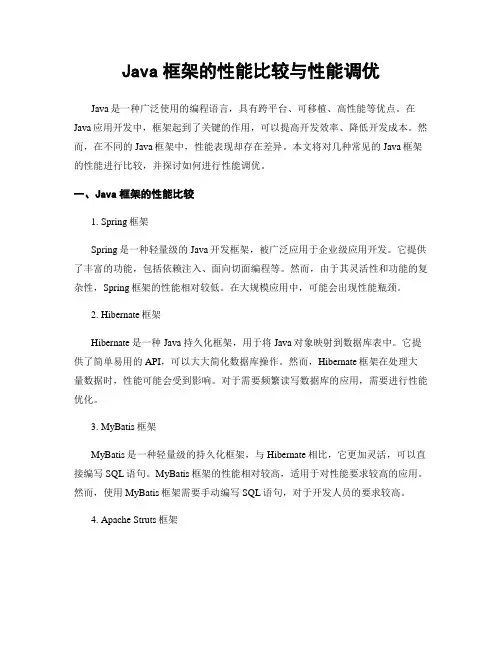 Java框架的性能比较与性能调优