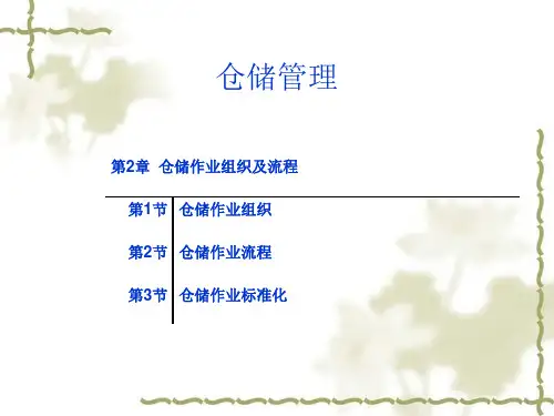 自学考试仓储管理仓储的作业组织及流程