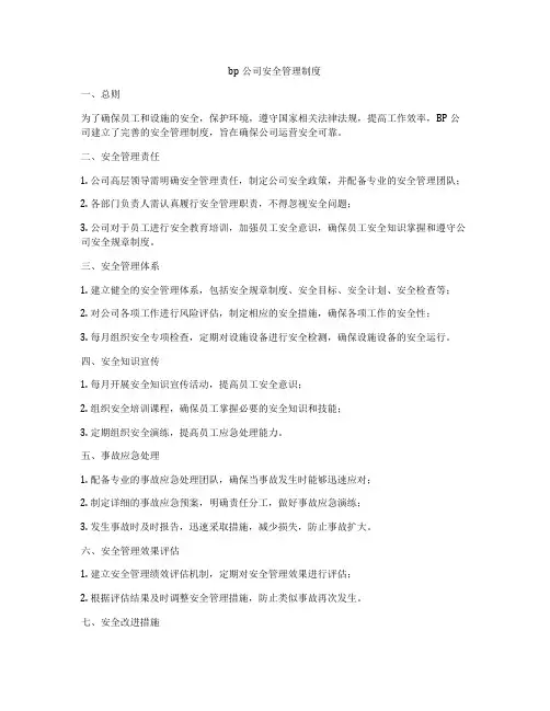 bp公司安全管理制度