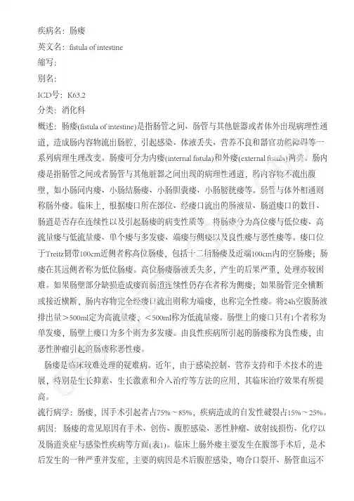 肠瘘