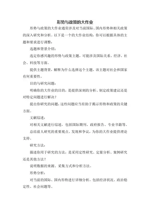形势与政策的大作业