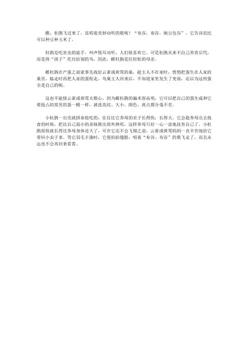 (青少年心灵成长直通车)启迪孩子智慧的动物故事_自私的杜鹃