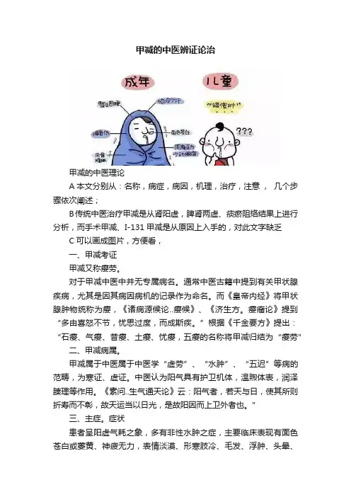 甲减的中医辨证论治