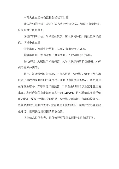 产科大出血抢救流程