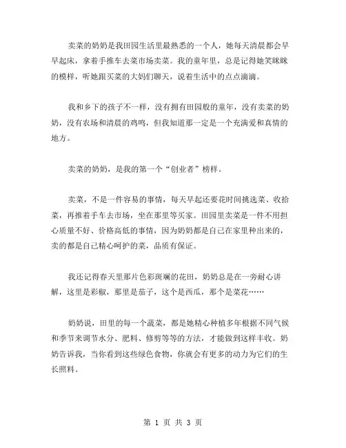 卖菜的奶奶作文范文
