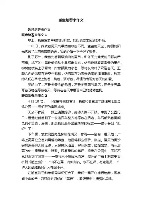 暖意踏春来作文