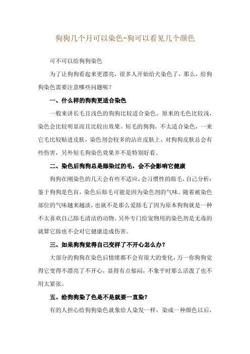 狗狗几个月可以染色-狗可以看见几个颜色