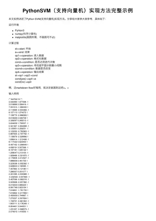 PythonSVM（支持向量机）实现方法完整示例