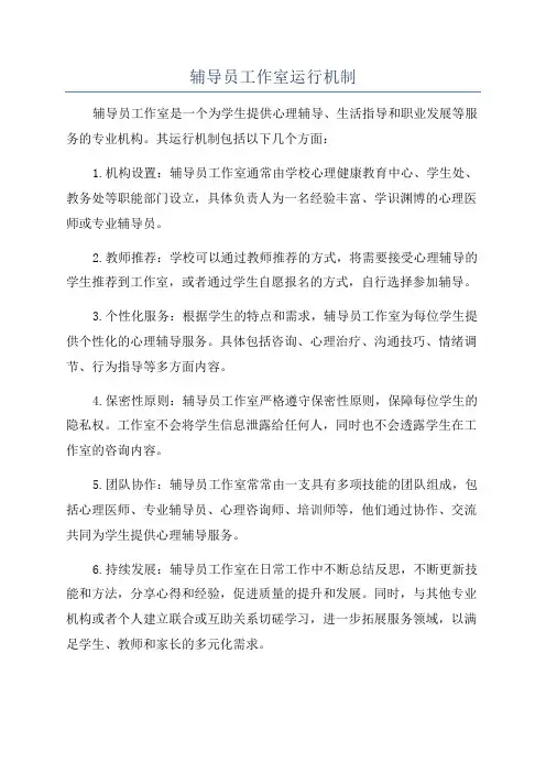 辅导员工作室运行机制
