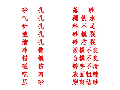 铸疵不良分析对策幻灯片