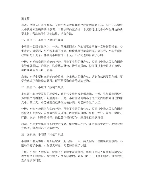 小学生认识法律案例(3篇)