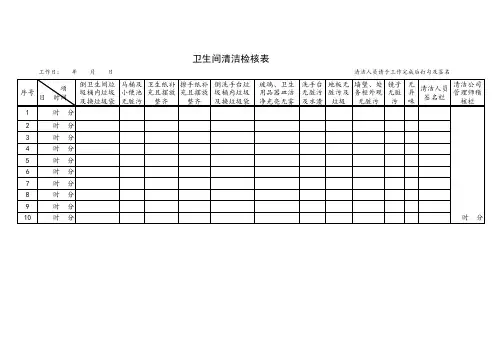卫生间清洁检查表(完整版)