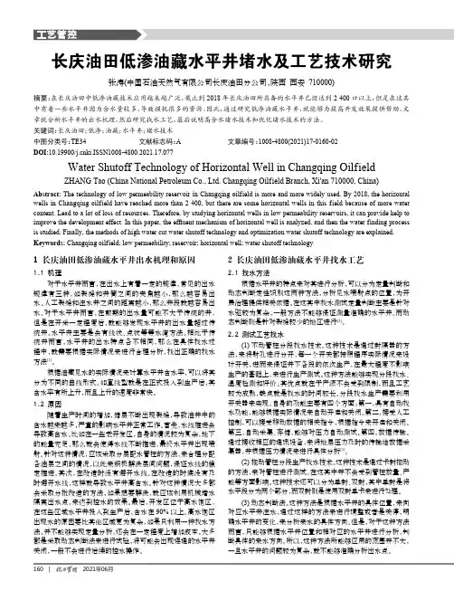 长庆油田低渗油藏水平井堵水及工艺技术研究