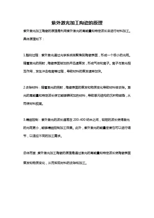 紫外激光加工陶瓷的原理