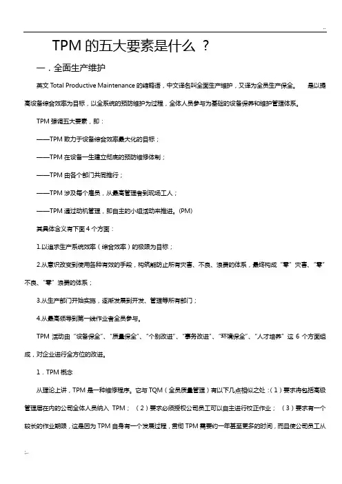 TPM的五大要素