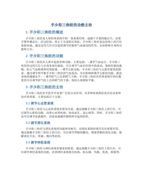 手少阳三焦经的功能主治