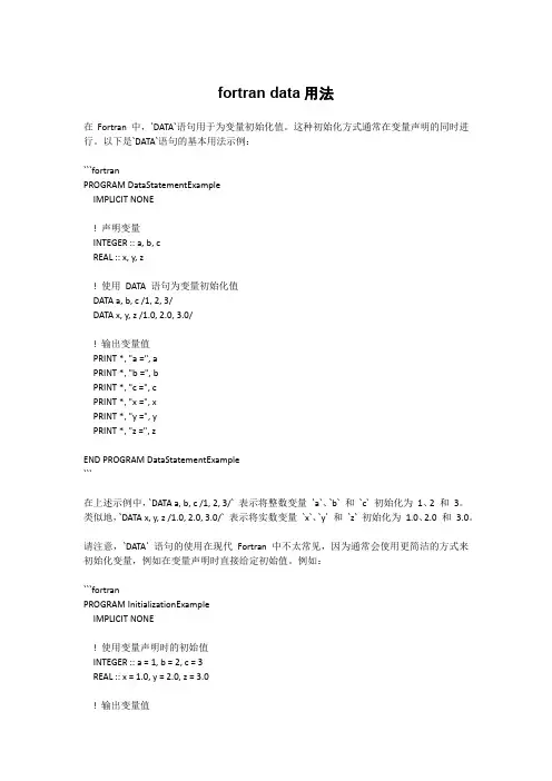 fortran data用法