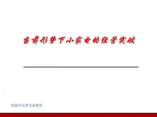 当前形势下小家电的经营突破页PPT文档