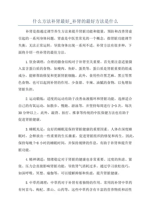 什么方法补肾最好_补肾的最好方法是什么