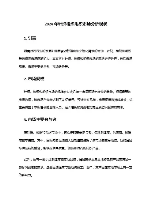 2024年针织梭织毛织市场分析现状