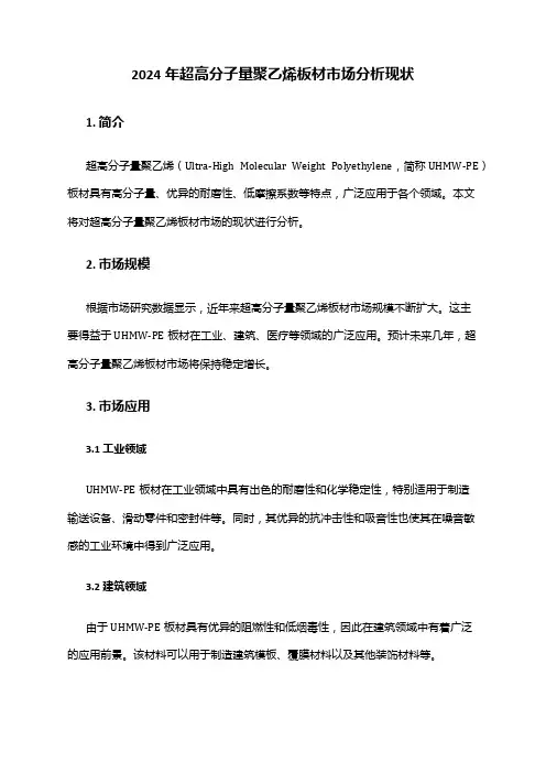 2024年超高分子量聚乙烯板材市场分析现状