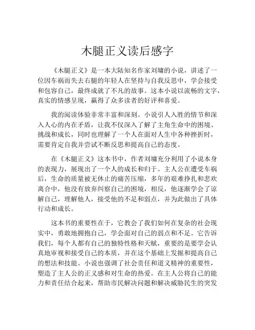 木腿正义读后感字