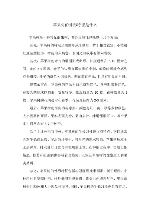 苹果树的外形特征是什么