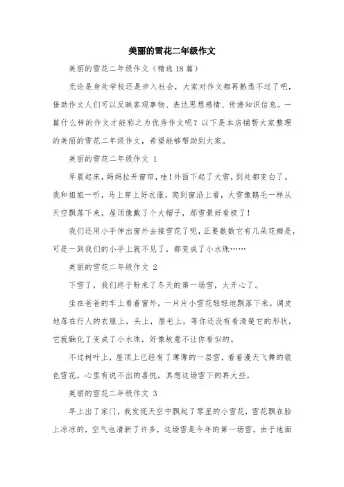美丽的雪花二年级作文